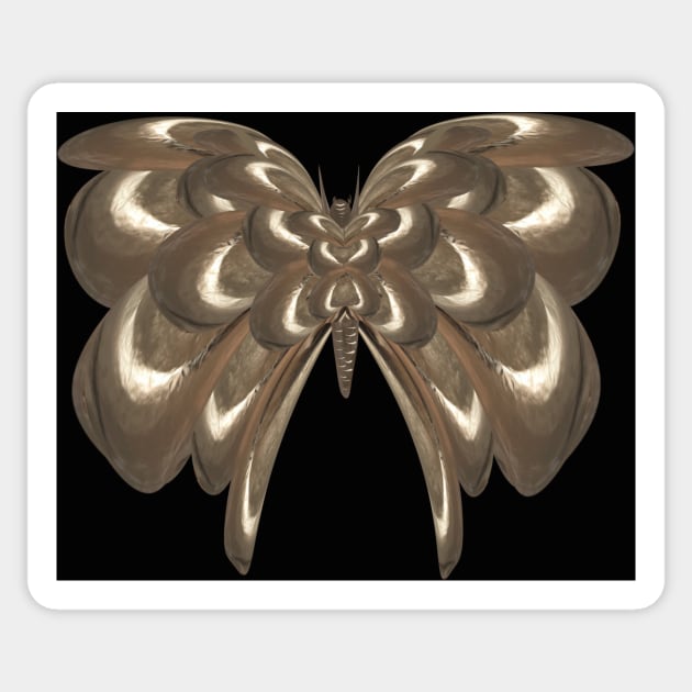 Golden batterfly Sticker by Almanzart